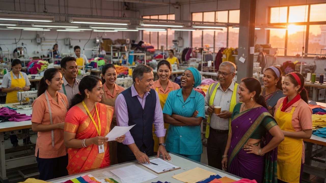 Factory team planning the day ahead