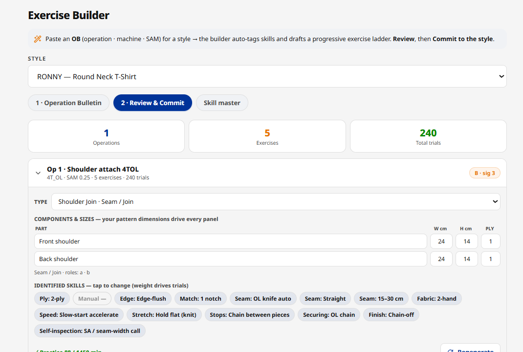 SewCoach operator-development application workspace